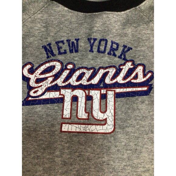 Girls New York Giants Pullover Cropped Gray Sweatshirt Team Apparel Small Size 6 - Picture 3 of 8